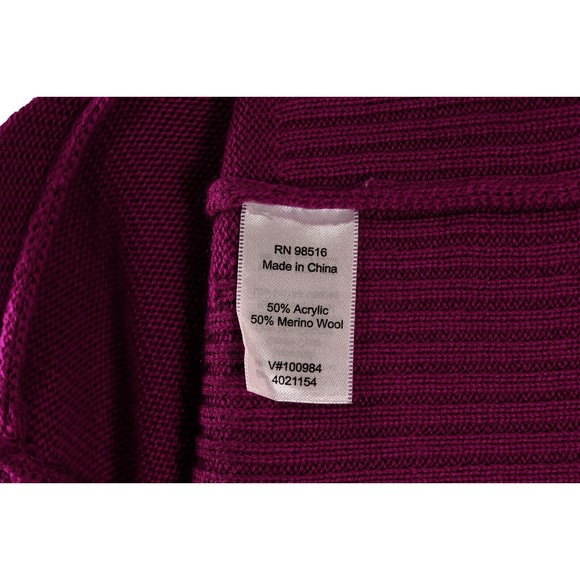 Coldwater Creek Womens Open Front Cardigan Sweater XS (4-6) Magenta Merino Wool - Picture 10 of 10